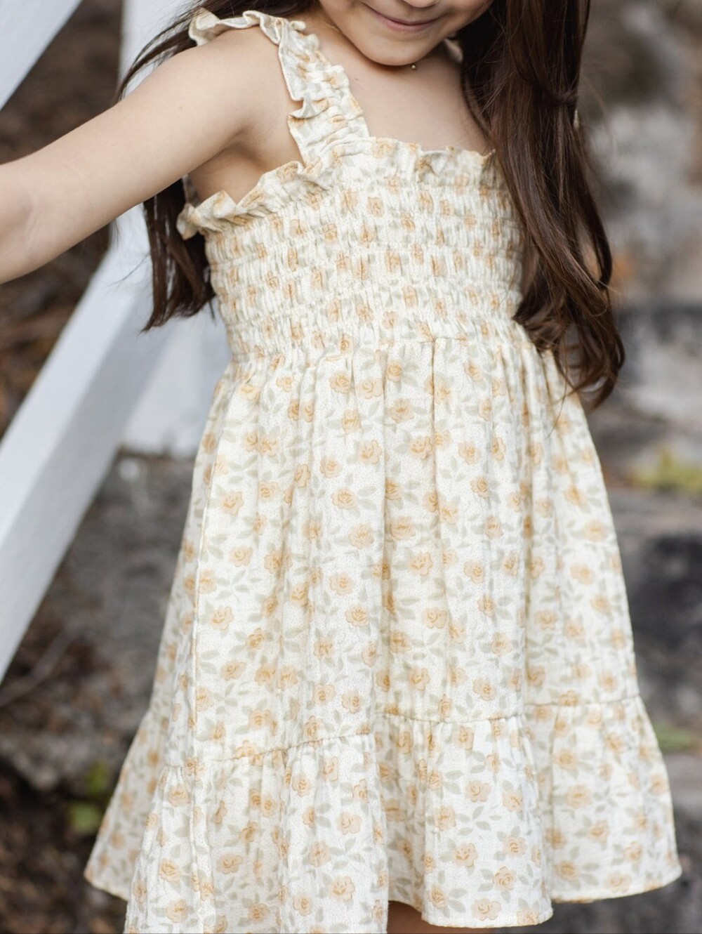 Rylee & Cru Sutton Dress Yellow Floral 4-5y